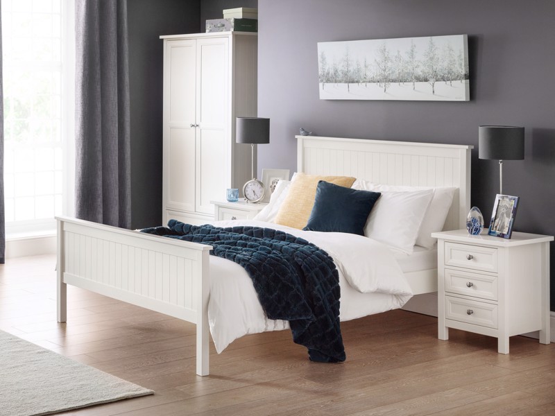 Land Of Beds Bellatrix Surf White Wooden Bed Frame Land of Beds