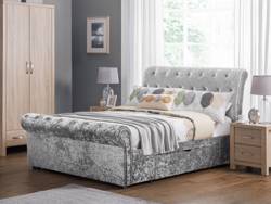 Land Of Beds Daphne Silver Grey Fabric Bed Frame
