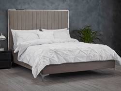 Land Of Beds Isobella Mink Grey Fabric Bed Frame