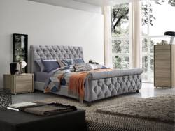 Land Of Beds Serena Grey Fabric Bed Frame