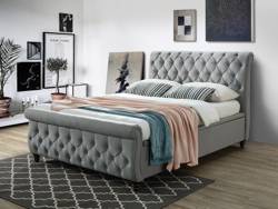 Land Of Beds Serena Grey Fabric Ottoman Bed