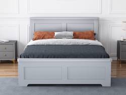 Land Of Beds Winton Fixed Drawer Grey Wooden Bed Frame