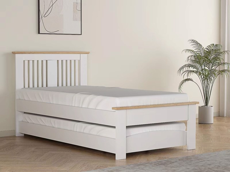 White oak store single bed