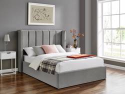 Land Of Beds Brimsley Silver Grey Fabric Ottoman Bed