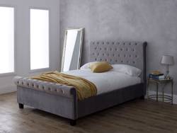 Land Of Beds Lesina Silver Fabric Bed Frame